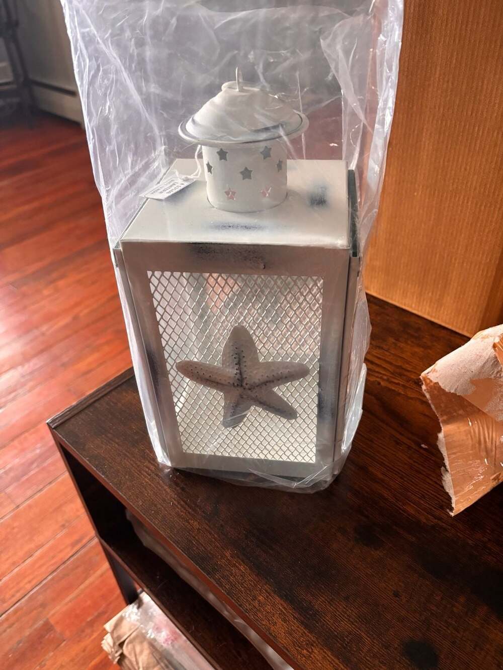 Coastal Metal Lantern with Starfish Accent -2 available-price is for one